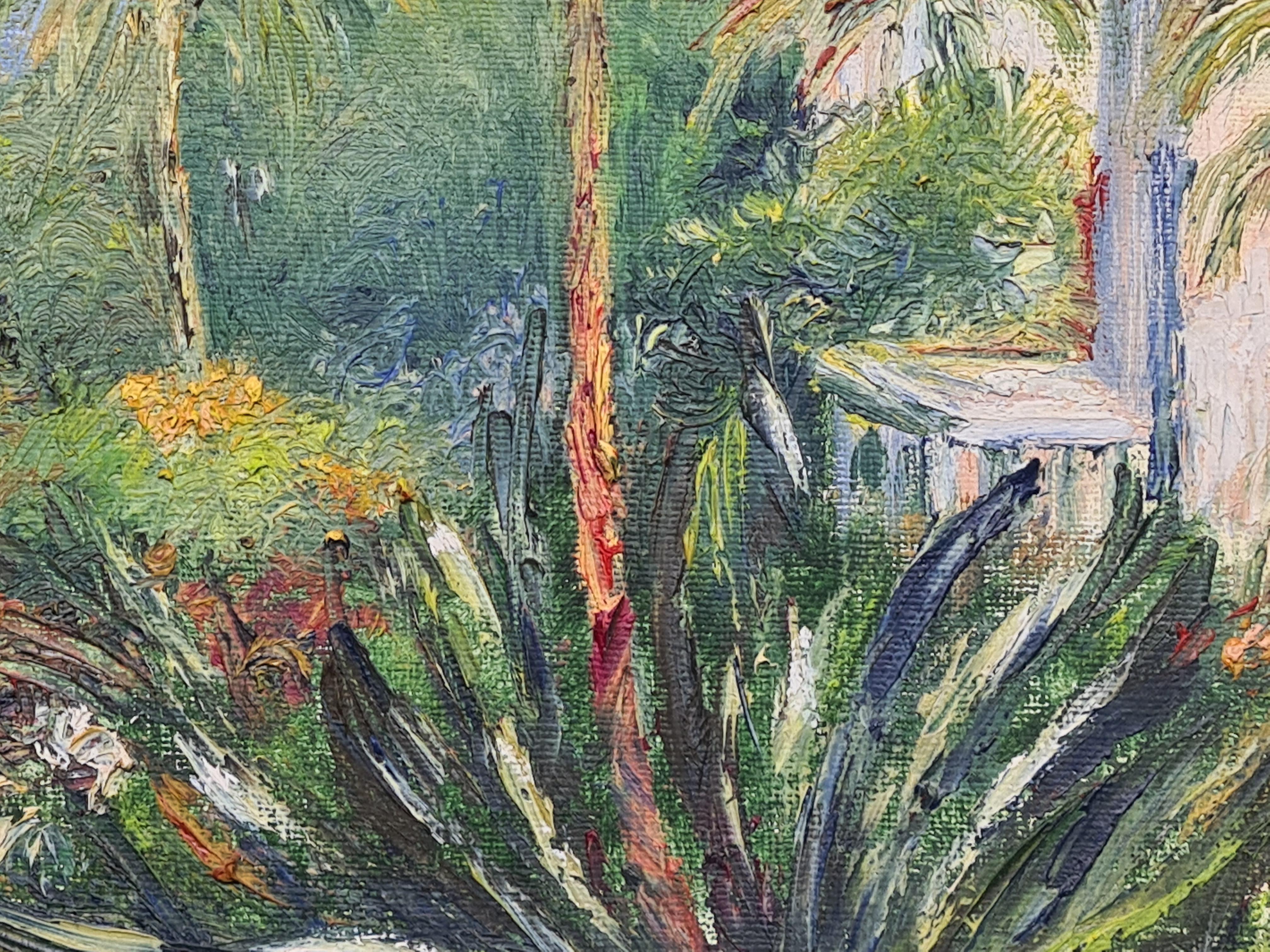 French Impressionist Oil on Canvas Landscape View of Les Villas à Bordighera For Sale 3