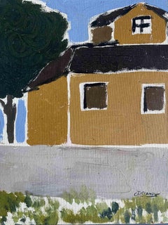 The Houses - Oil Painting by Claude Decamps - 1970s