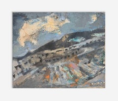 Composition abstraite - Peinture à l'huile de Claude Dechezelle - Milieu du XXe siècle