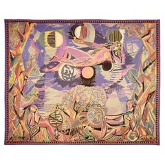 Claude Dodane "Allegorie du Temps" Original Hand-woven Wool Tapestry