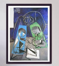 Claude Drawing Françoise and Paloma Original Poster by Pablo Picasso, 1990