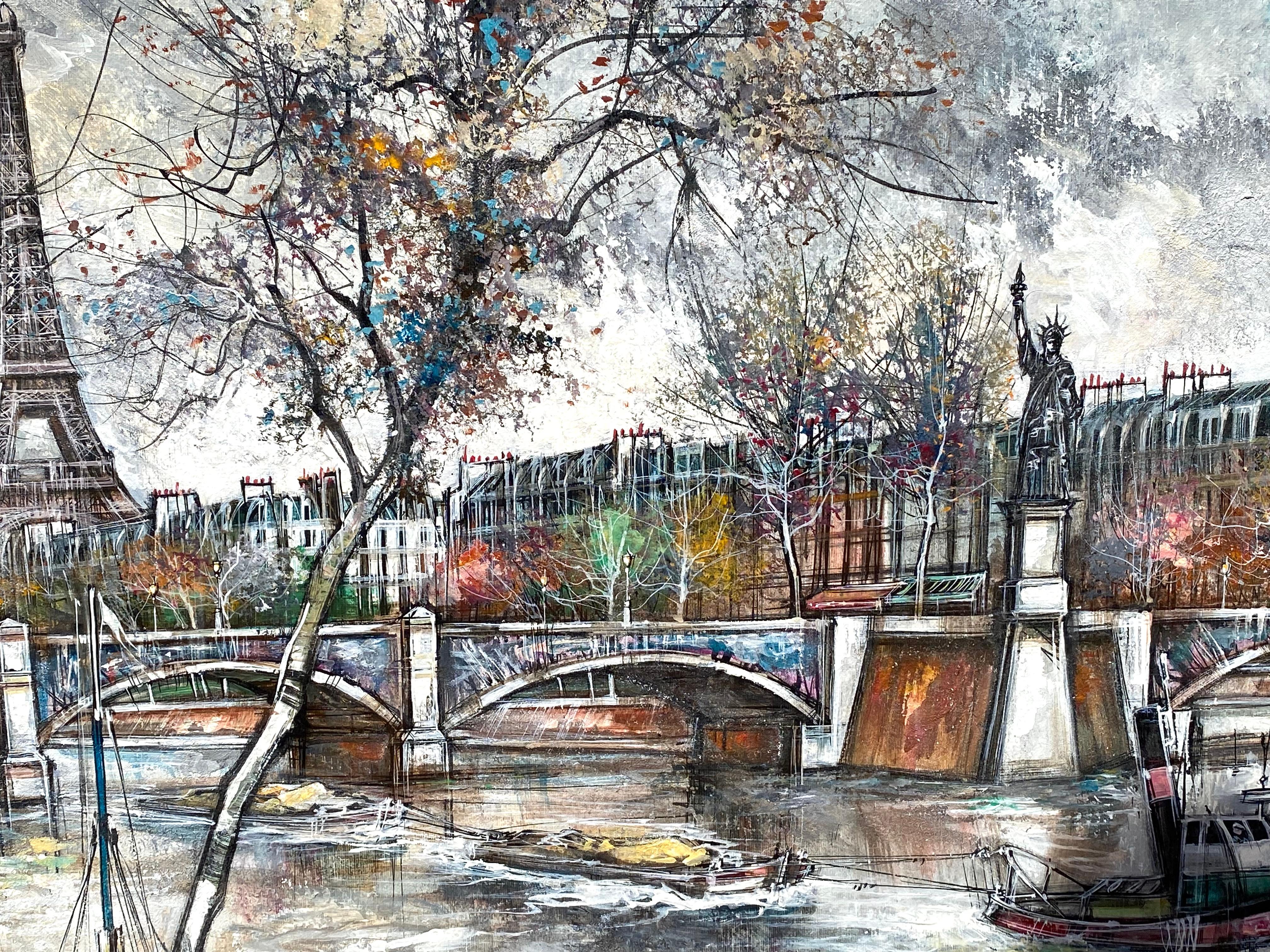 “Pont de Grenelle, Paris” - Contemporary Painting by Claude Dumont (Claude Lorrain)