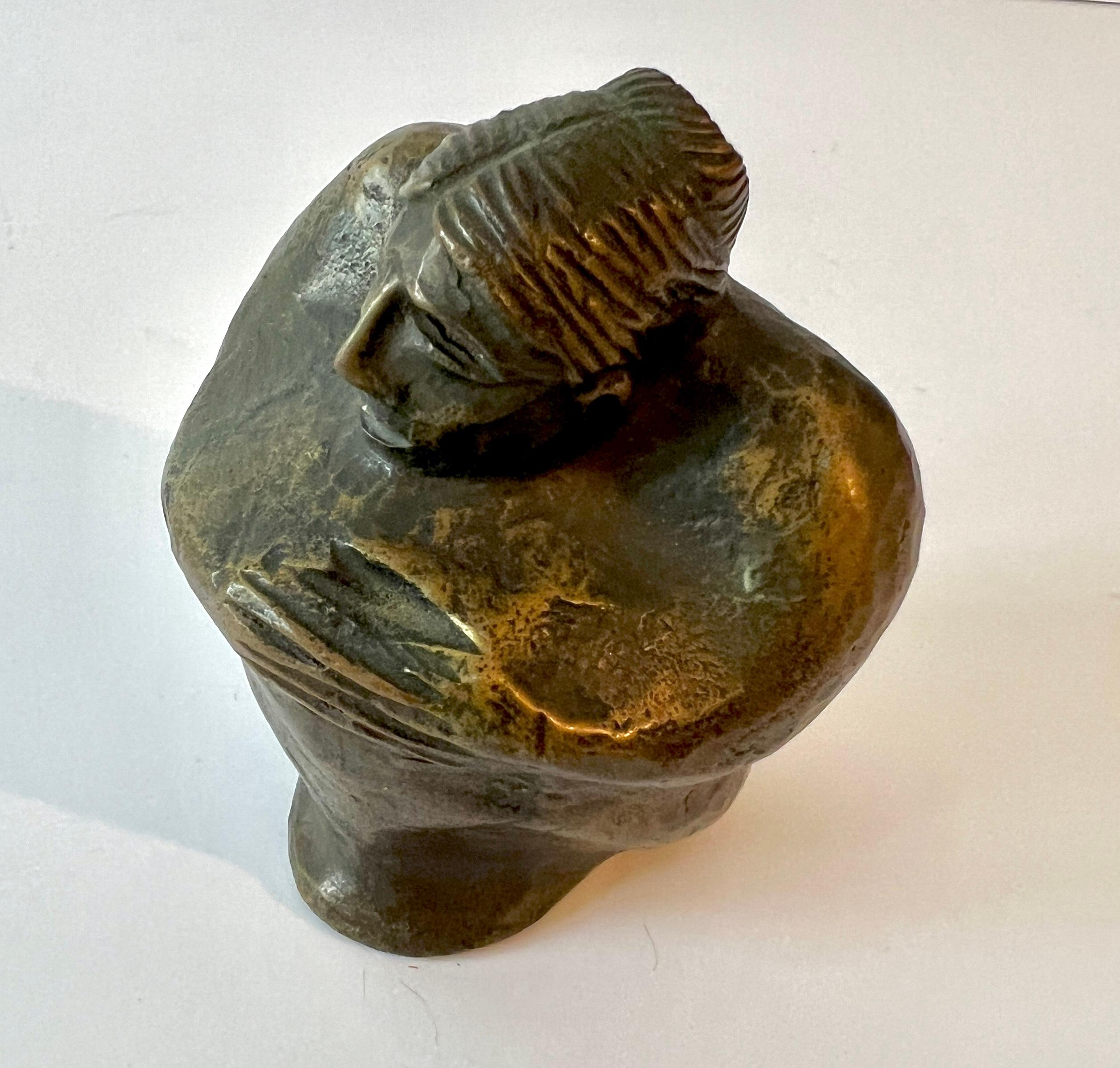 CLAUDE FAVIER Sculpture in Bronze.  Similar to Zuniga - A deeply moving figurative piece.  Numbered 18/50 

A compliment to many spaces, a wonderful decorative piece or sculpture on any desk or side table.

We have found the price guidance tool is