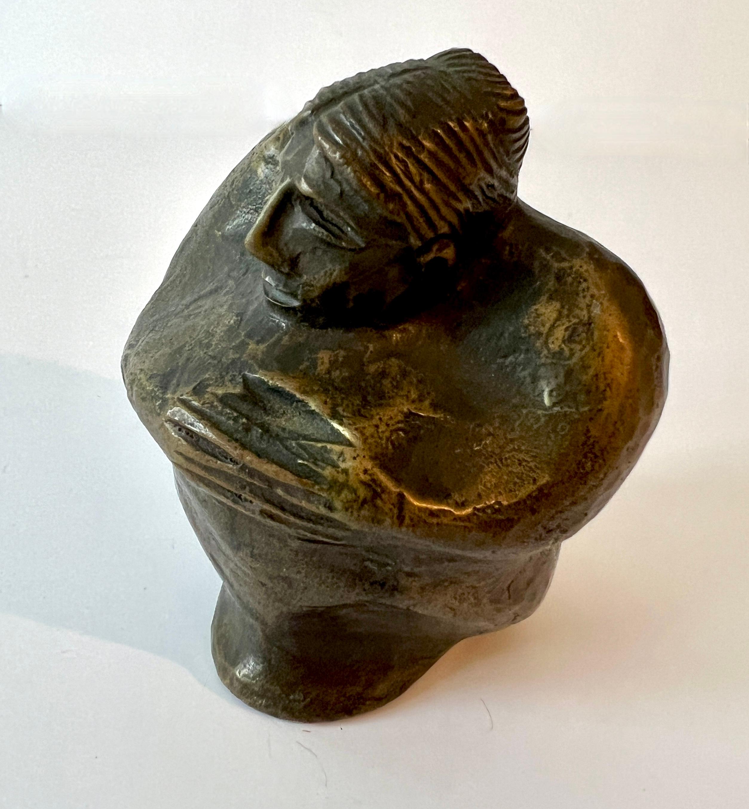 Expressionist CLAUDE FAVIER Signed and Numbered Bronze Signed Sculpture or Paperweight For Sale