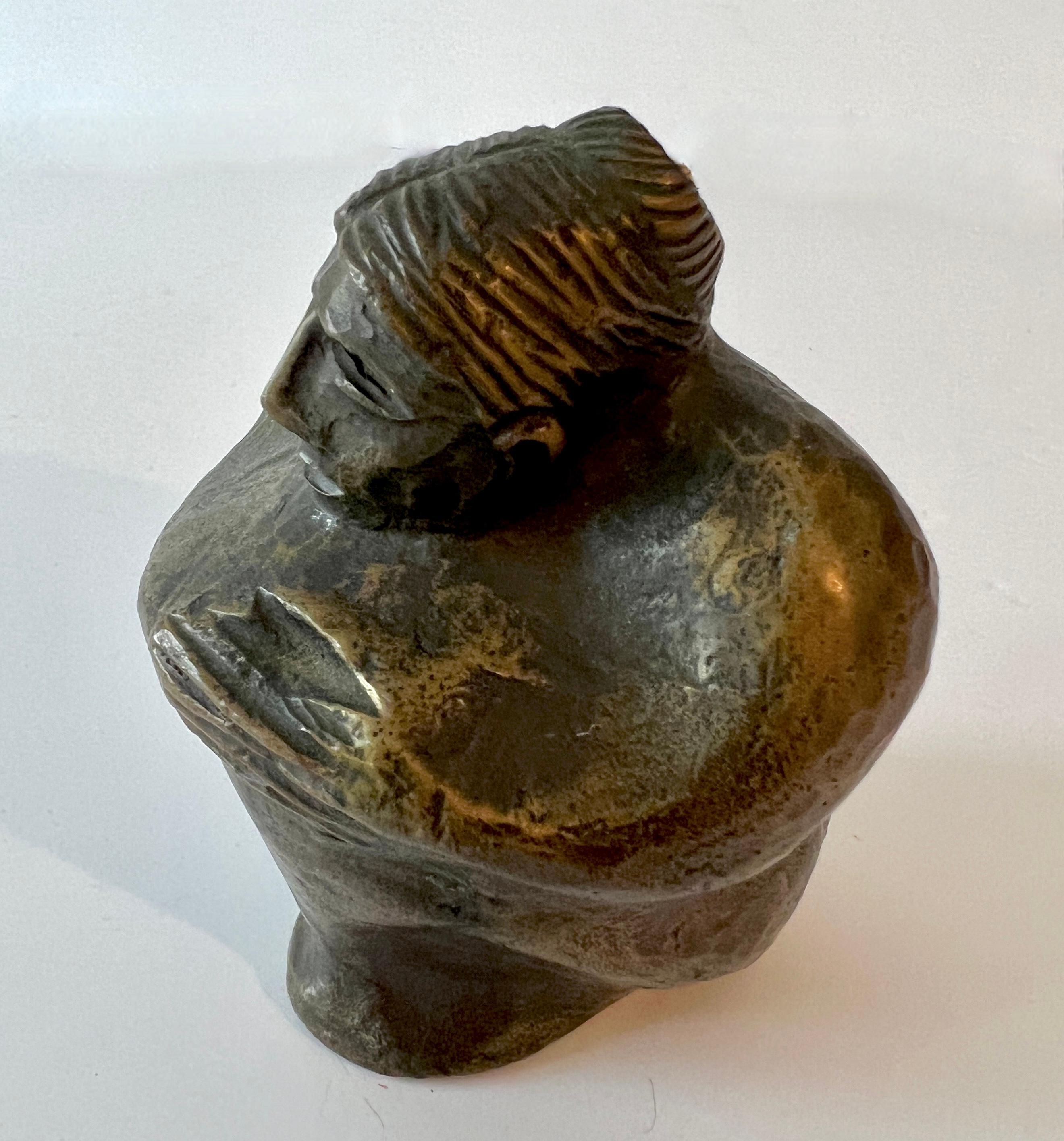 Hand-Crafted CLAUDE FAVIER Signed and Numbered Bronze Signed Sculpture or Paperweight For Sale