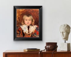 19th century French Portrait of a boy - 1897 Friendship gift