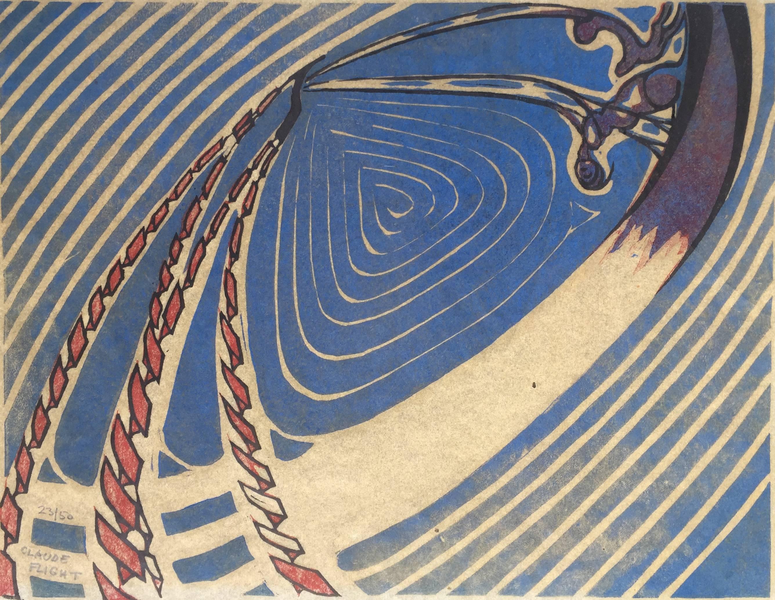 Claude Flight Abstract Print – SCHWUNGBOOTE
