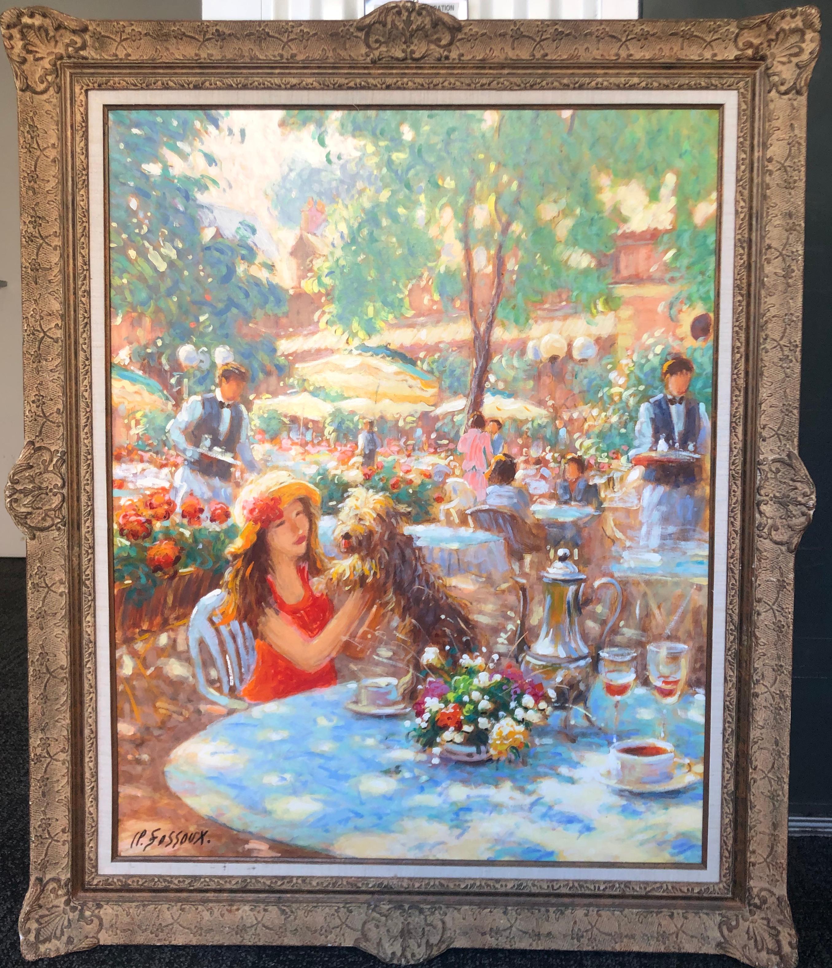 Bagatelle Junges Mädchen mit einem Hund (Post-Impressionismus), Painting, von Claude Fossoux