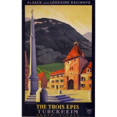 Circa 1930 Original vintage travel poster from Turckheim in the Haute-Alsace