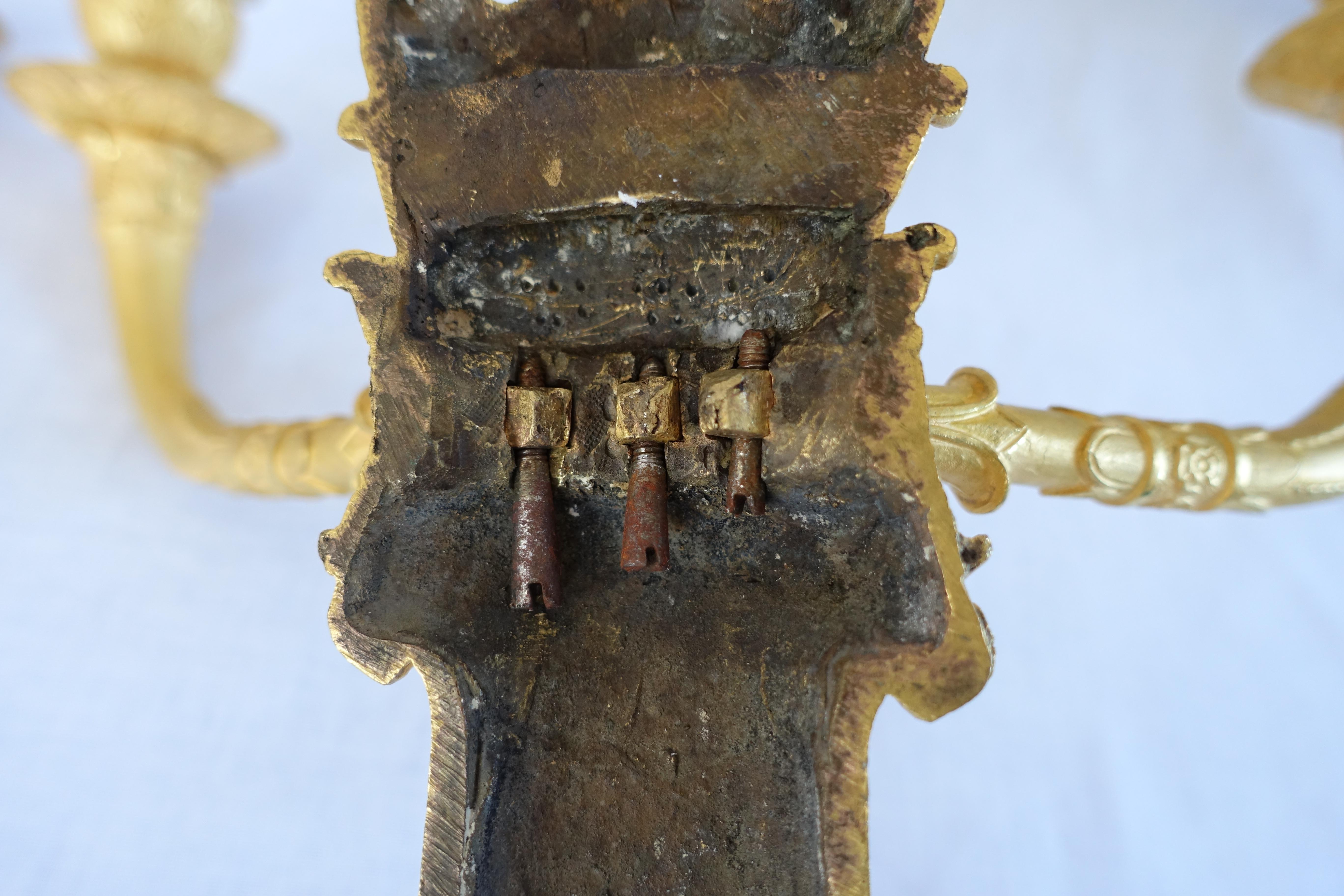 Claude Galle - pair of Empire ormolu sconses - early 19th century For Sale 8