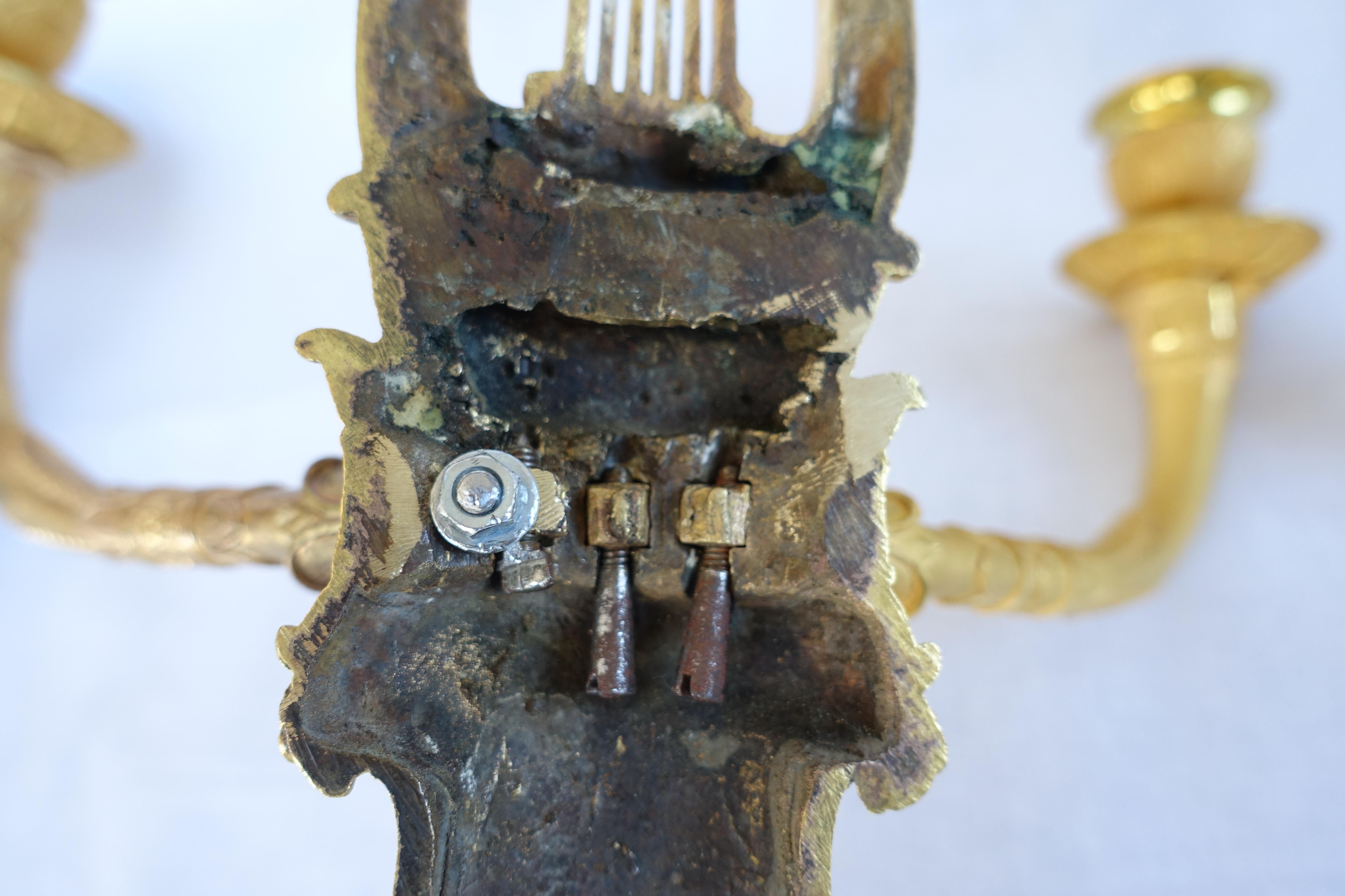 Claude Galle - pair of Empire ormolu sconses - early 19th century For Sale 9