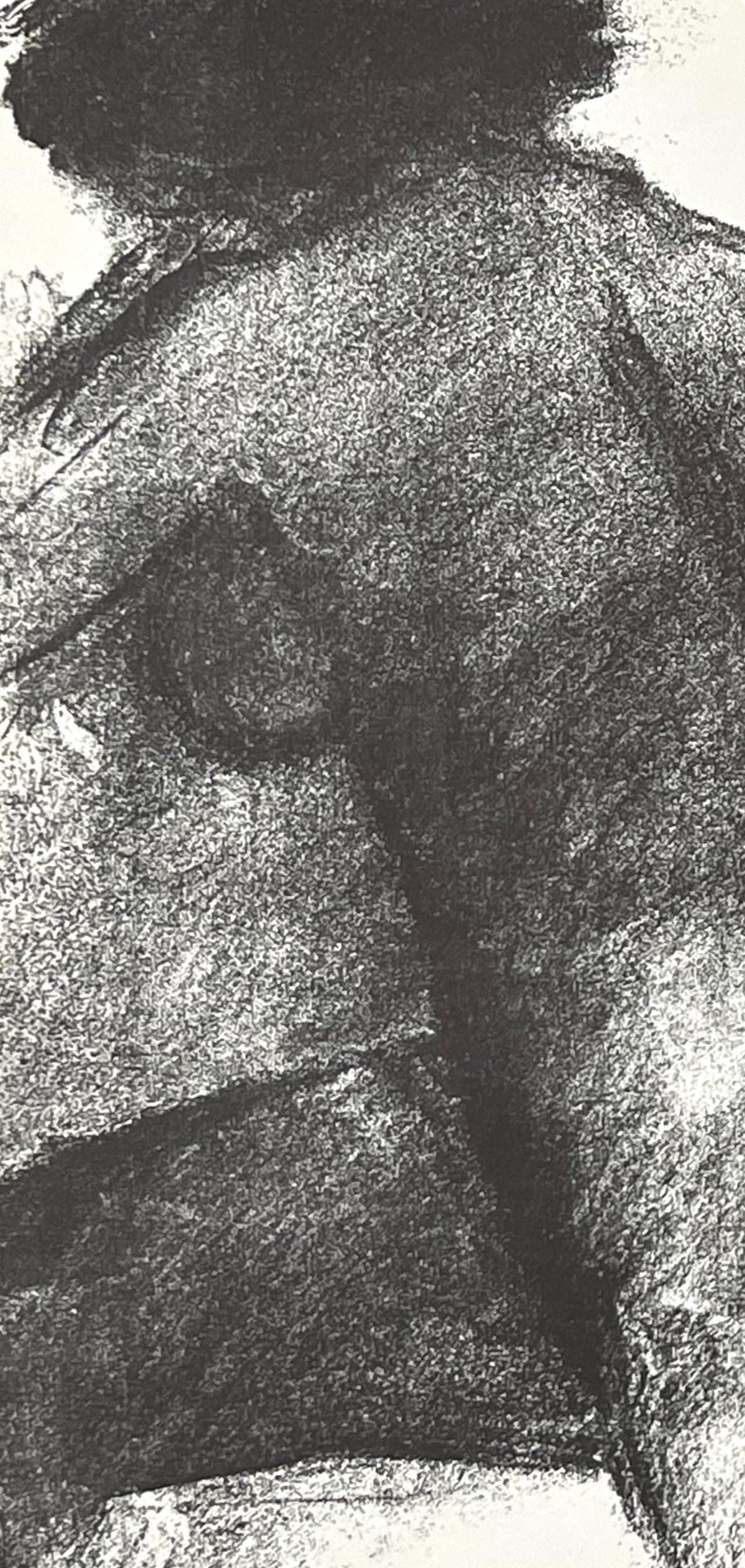 Garache, Composition, Derrière le miroir (après) - Gris Abstract Print par Claude Garache