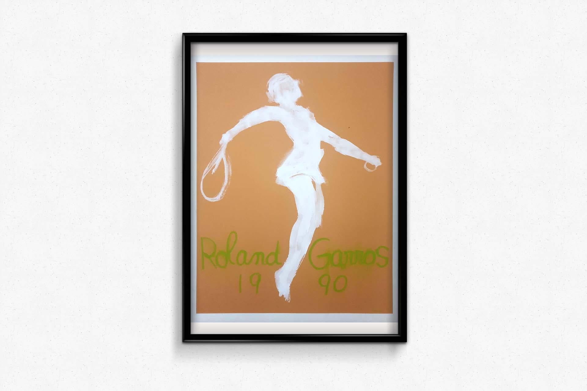 Very beautiful poster to promote the 1990 French Tennis Open (Roland Garros Tournament) now called Roland Garros, which is one of the four Grand Slam tournaments. Since 1980, the F.F.T (French Tennis Federation), in partnership with the Lelong