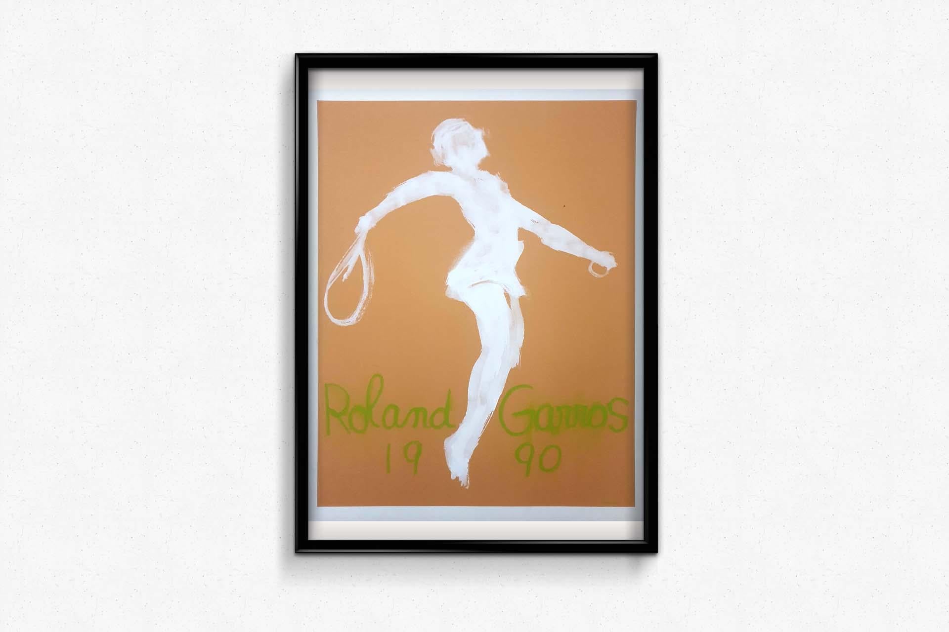 Affiche d'origine pour promouvoir l'Open de tennis français de 1990 - Roland Garros en vente 1