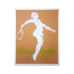 Originalplakat zur Förderung des französischen Tennis Open von 1990 – Roland Garros