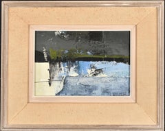 Vintage Marine - Mid 20th Century French Abstract Expressionist Landscape Oil Painting