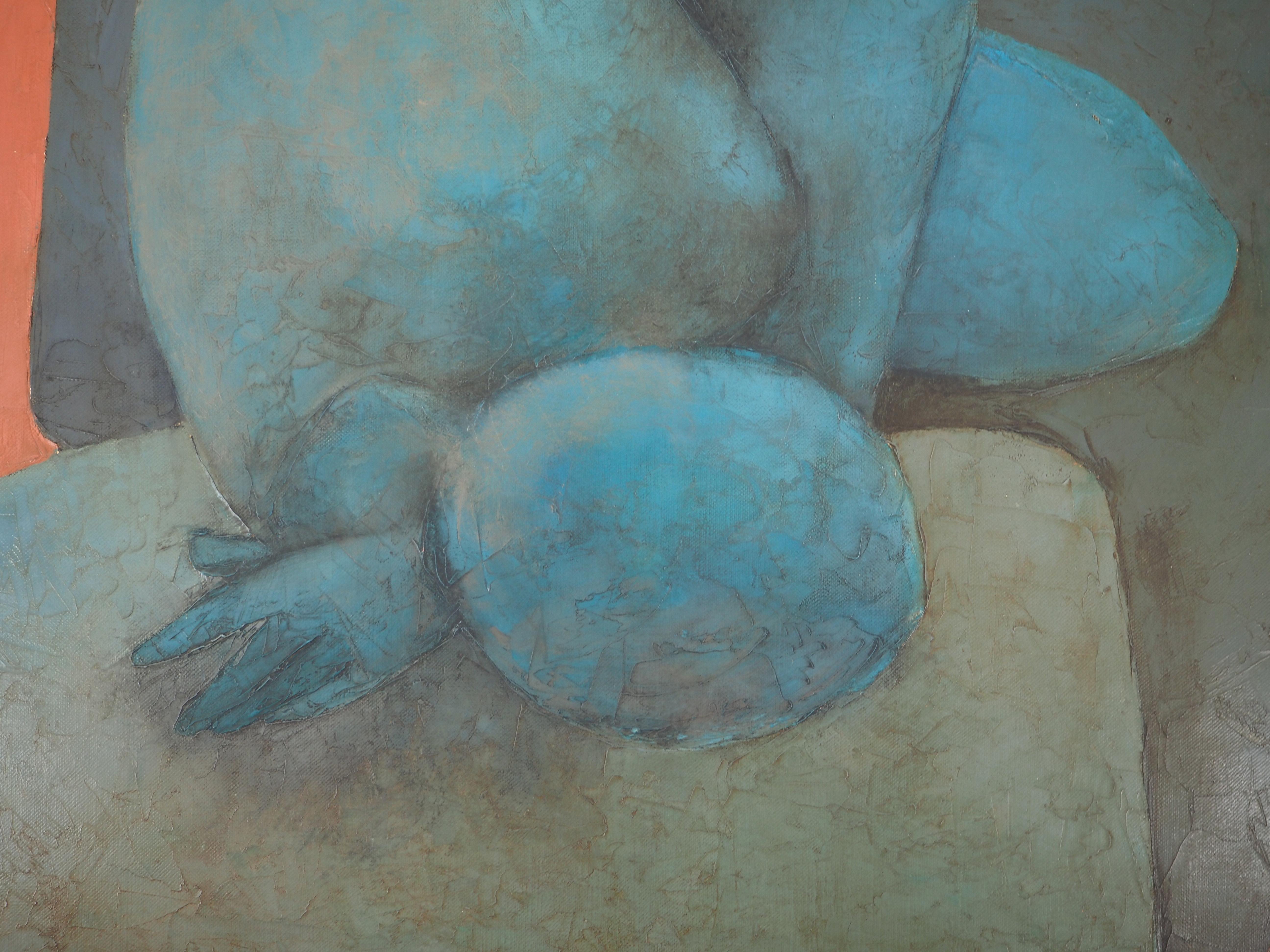 Claude Gaveau 
Asleep Model, 1975

Original oil on canvas
Signed in the lower right corner
Signed again on the back
On canvas 60 x 73 cm (c. 24 x 29 in)

Very good condition 