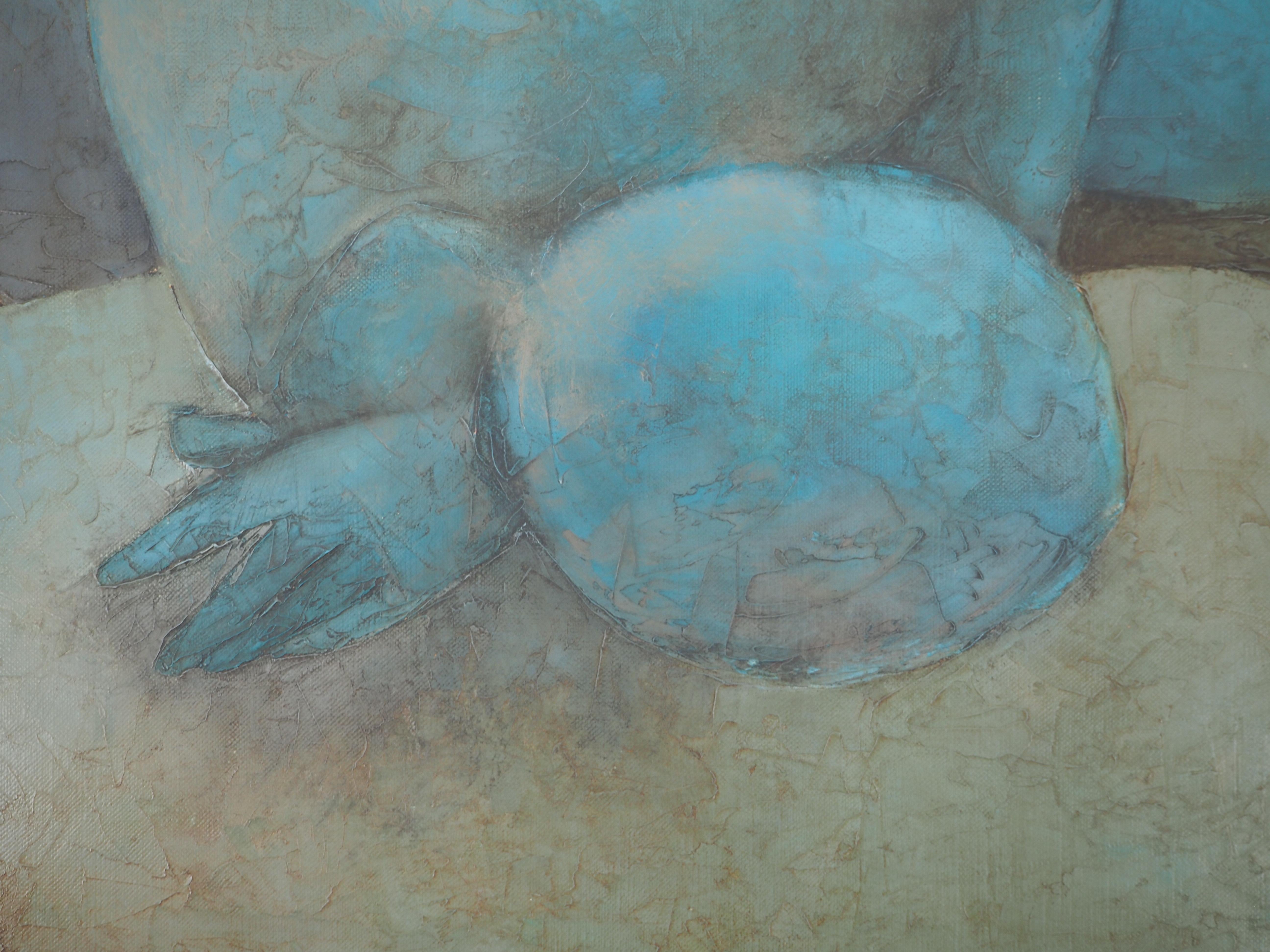 Asleep Model - Original oil on canvas - Signed For Sale 2