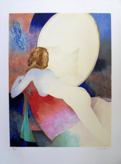 Nude with a Miror - Original handsigned lithograph