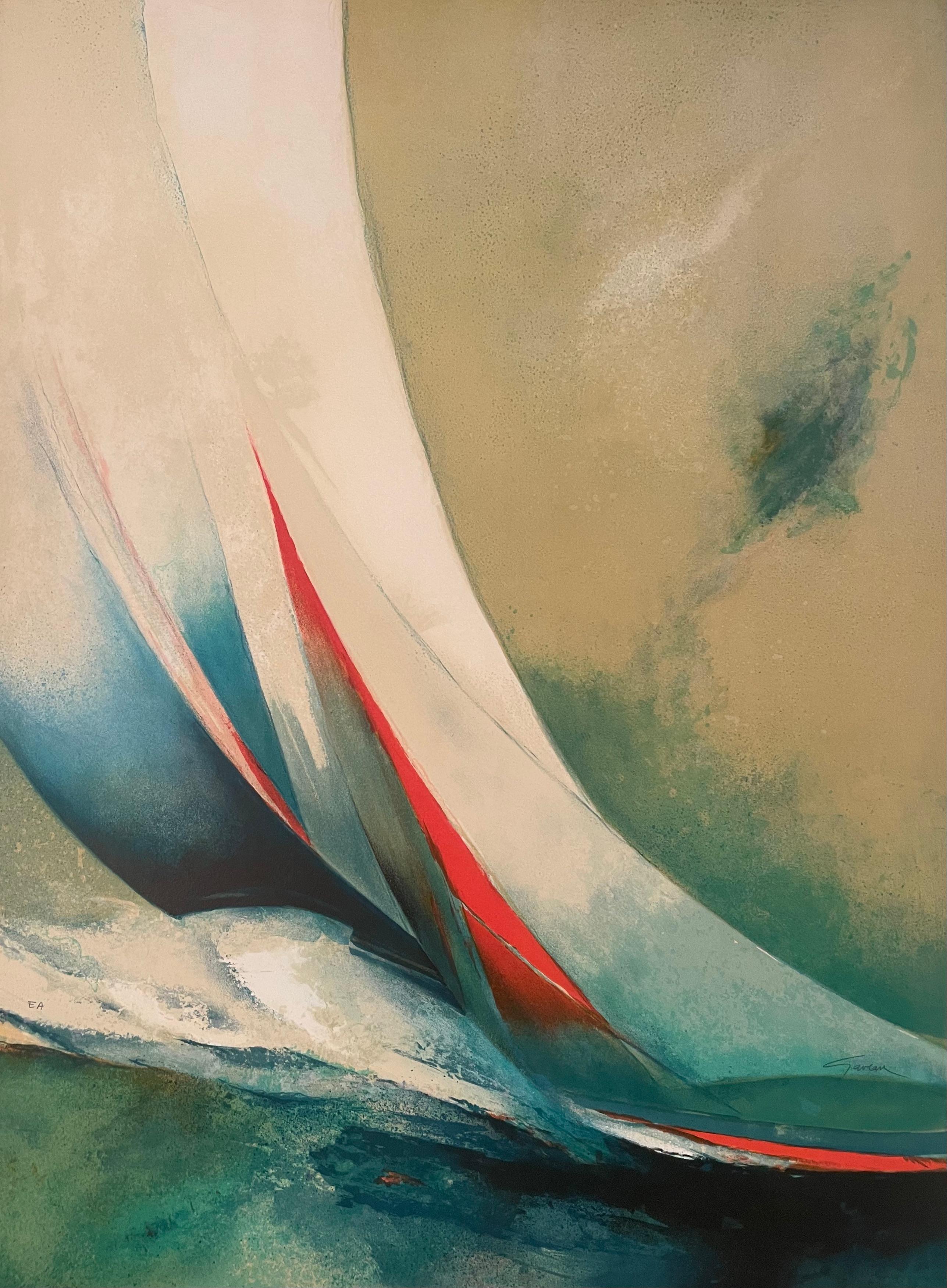 White Sails - Print by Claude Gaveau