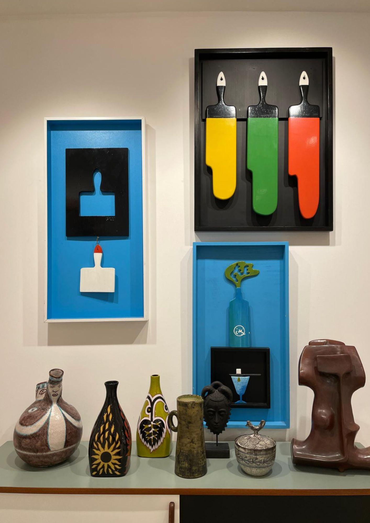 Pinceaux - Pop Art Mixed Media Art by Claude Gilli