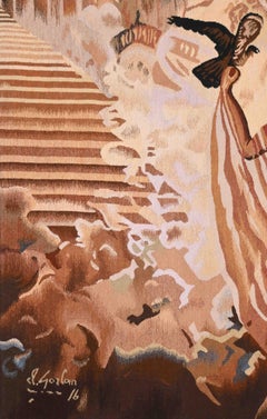 Claude Gozlan "der Palast der Chimären" moderne französische Tapisserie Pinton - N° 1383