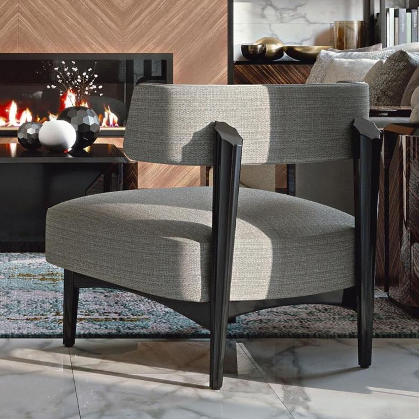 Italian Claude Gray Lounge Chair For Sale