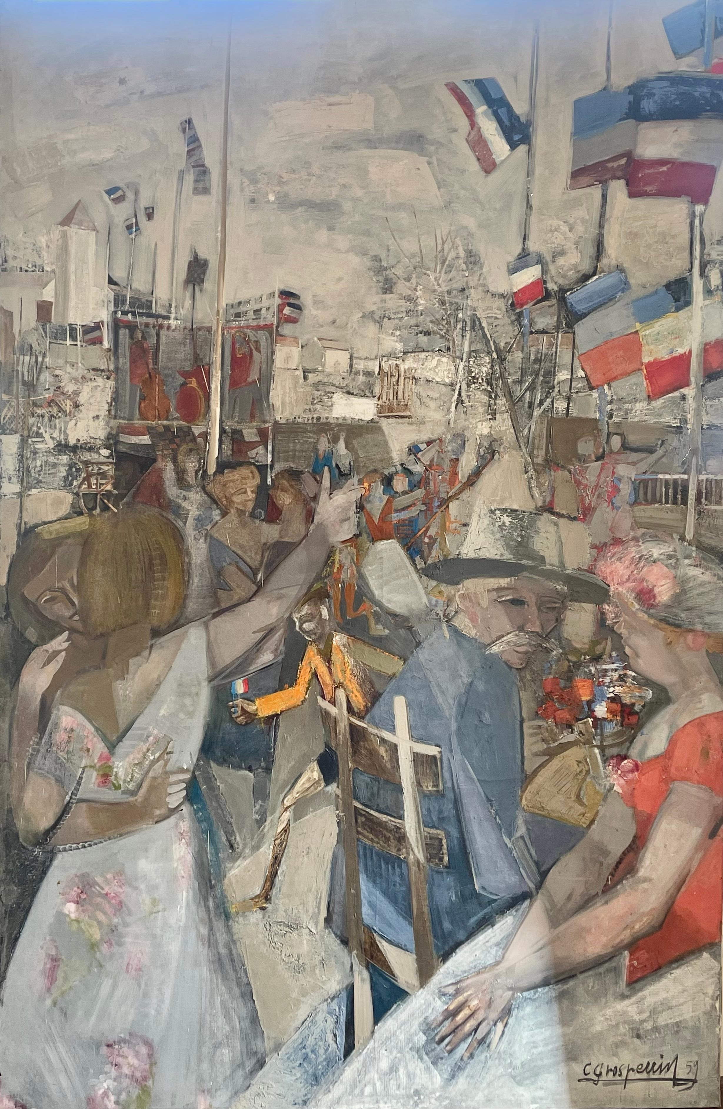 Bastille Day - Painting by claude GROSPERRIN
