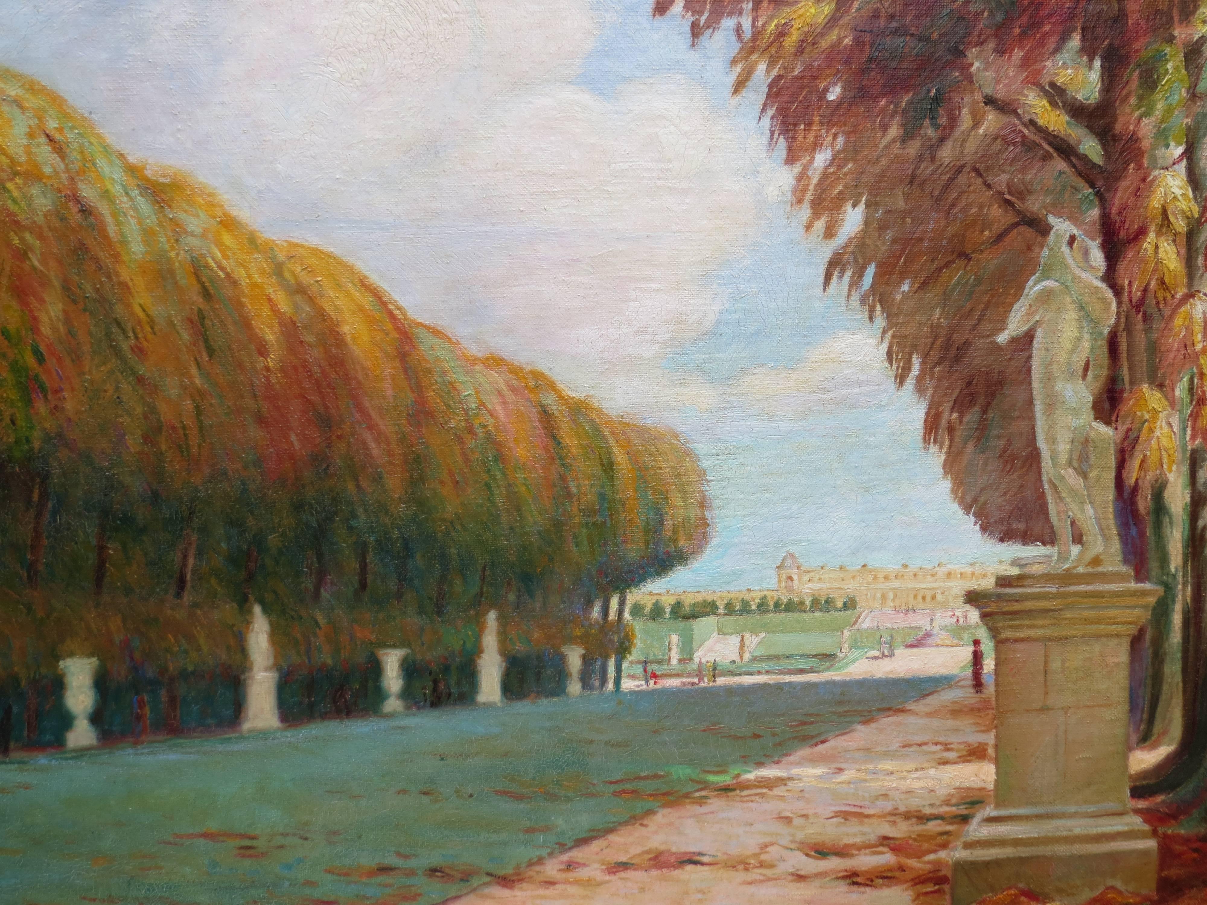 Park of Versailles - Contemporary Painting by claude GROSPERRIN