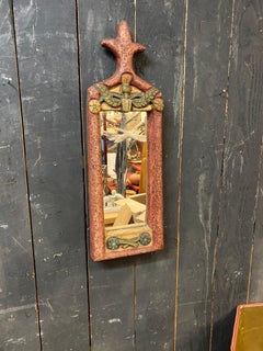 Claude Gruer (1923-2013) and Marie-Madeleine A polychrome-tinted chamotte mirror