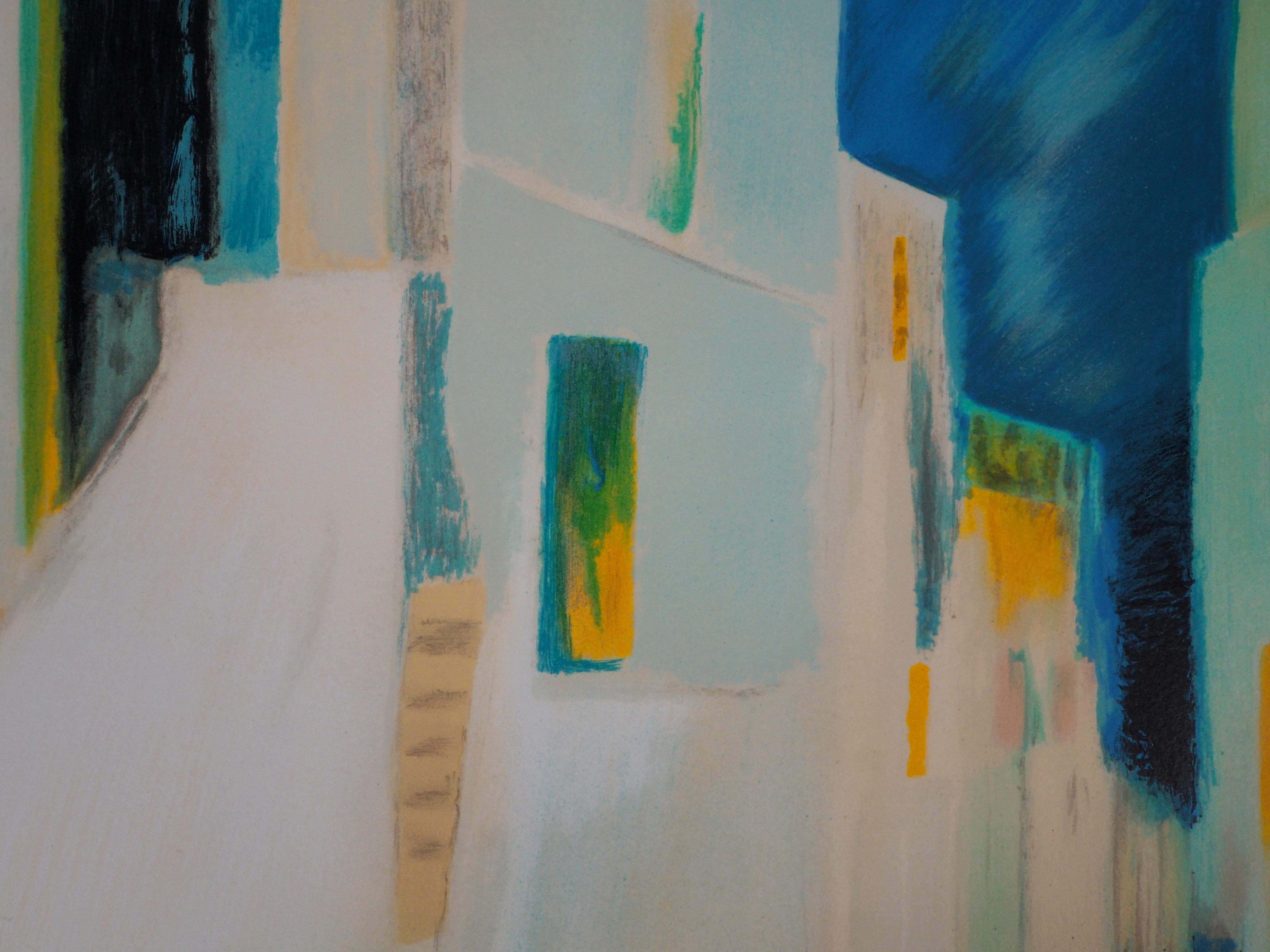Claude HEMERET
Greece : Old street in Santorini

Original Lithograph
Handsigned in pencil
Justified EA (artist proof)
On vellum 56.5 x 80.5 cm (c. 22 x 31.4 in)

Excellent condition