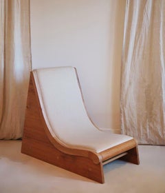 Claude Home x Studio Sam Klemick Mahogany Upholstered Mohair Heartleigh Chair