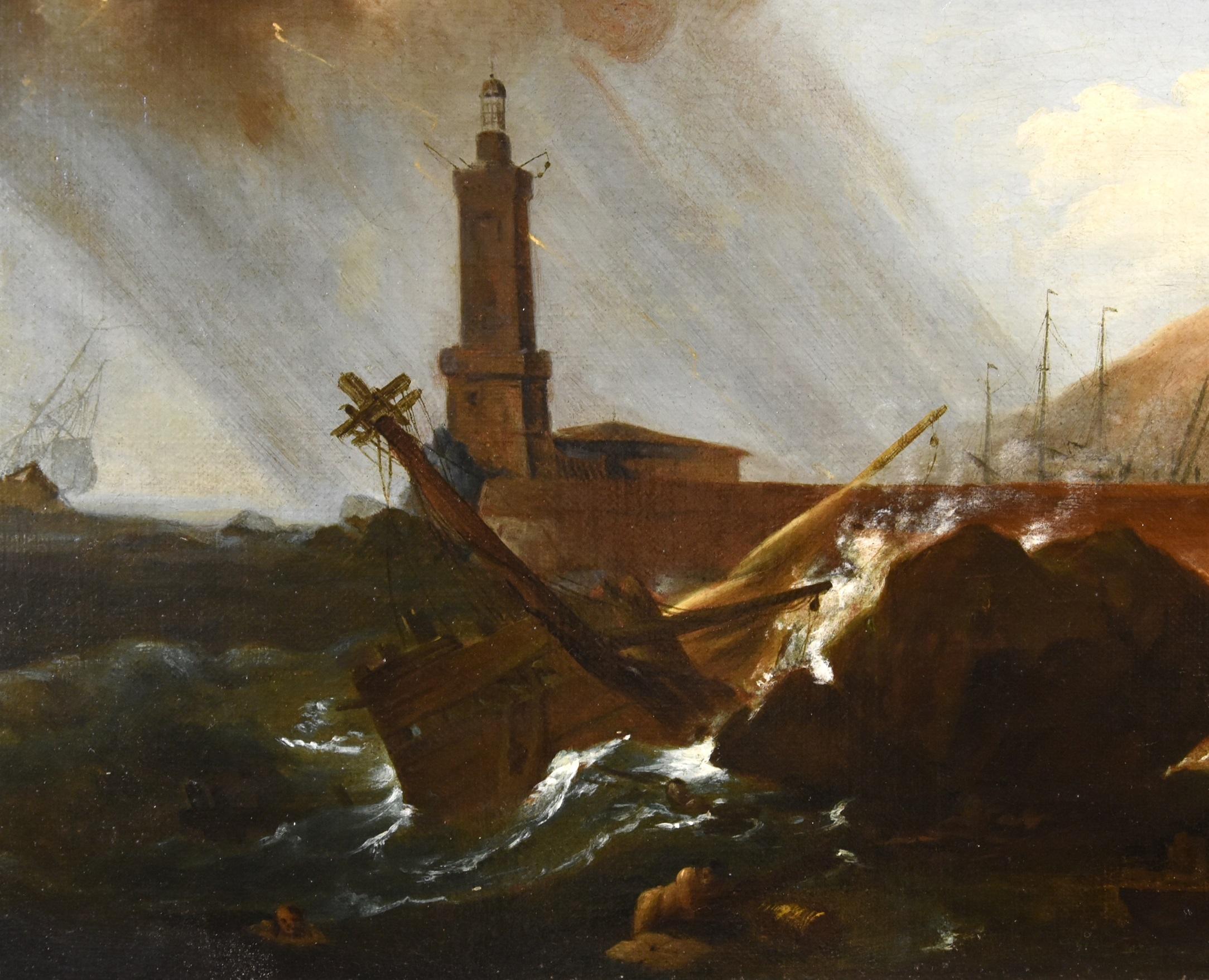Storm See Wasserlandschaft Vernet 18. Jahrhundert Gemälde Öl auf Leinwand Alter Meister  im Angebot 7