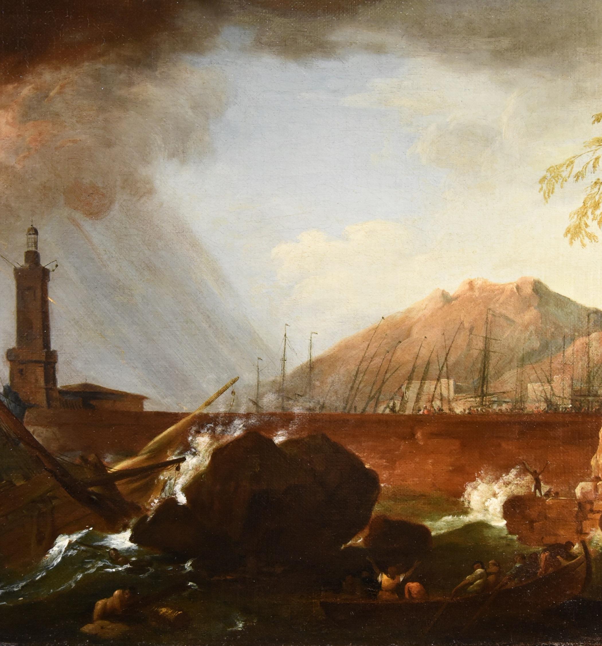 Storm See Wasserlandschaft Vernet 18. Jahrhundert Gemälde Öl auf Leinwand Alter Meister  im Angebot 4
