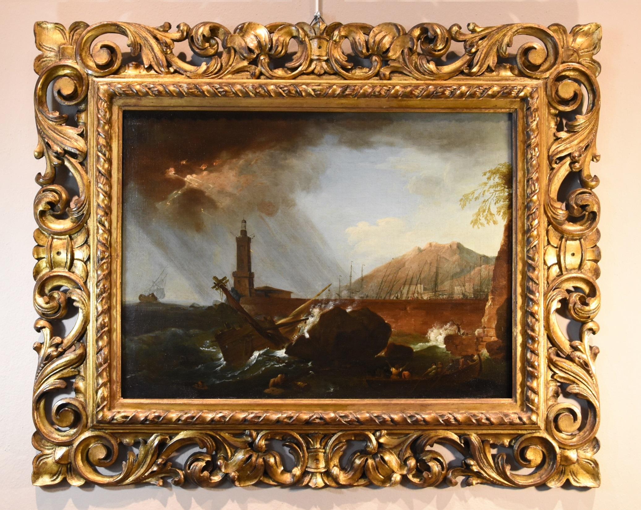 Storm See Wasserlandschaft Vernet 18. Jahrhundert Gemälde Öl auf Leinwand Alter Meister  – Painting von Claude-joseph Vernet (avignon, 1714 - Paris, 1789)