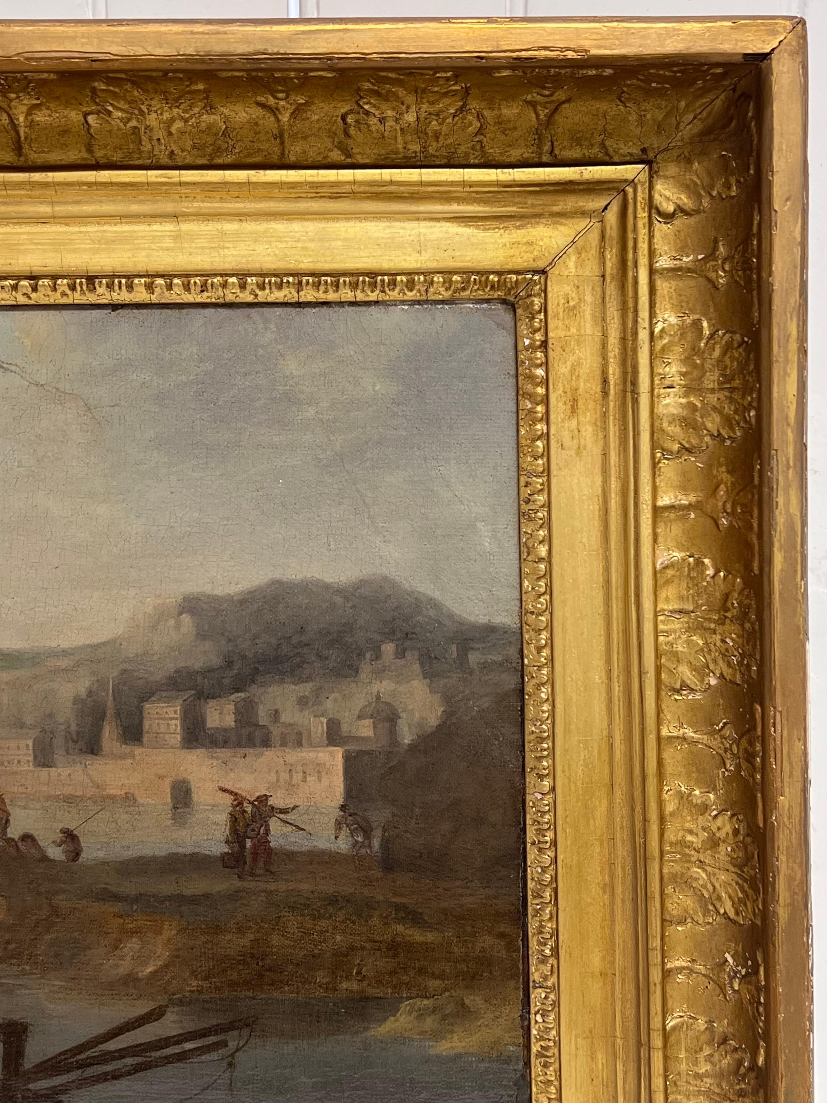 Escena del puerto
Círculo de Claude-Joseph Vernet (francés, 1714-1789)
óleo sobre lienzo, enmarcado en marco dorado antiguo
enmarcado: 20,5 x 25,5
lienzo: 19 x 23,5 pulgadas
estado: muy buen estado y listo para ser disfrutado
procedencia: colección