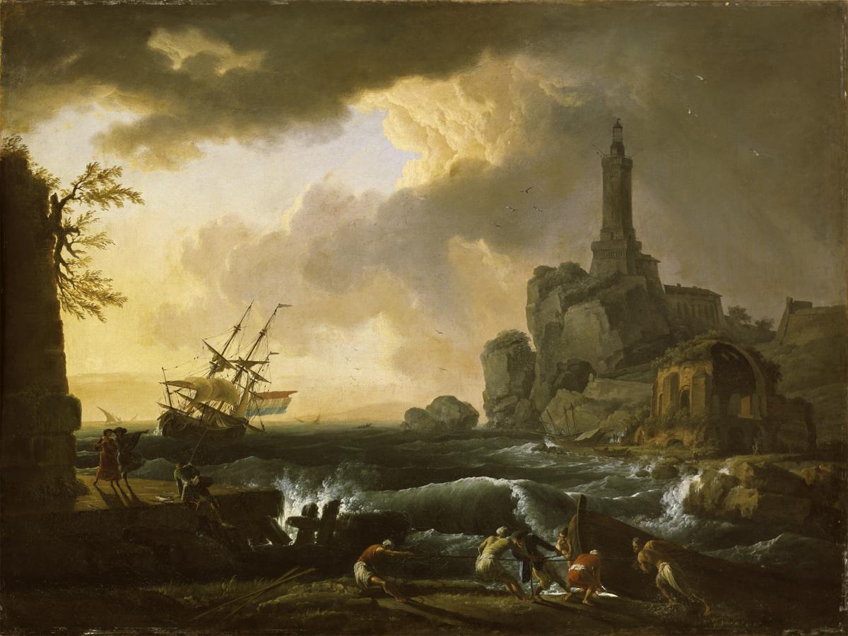 The Arrival of the Storm, a painting by the school of Claude-Joseph Vernet  For Sale 11