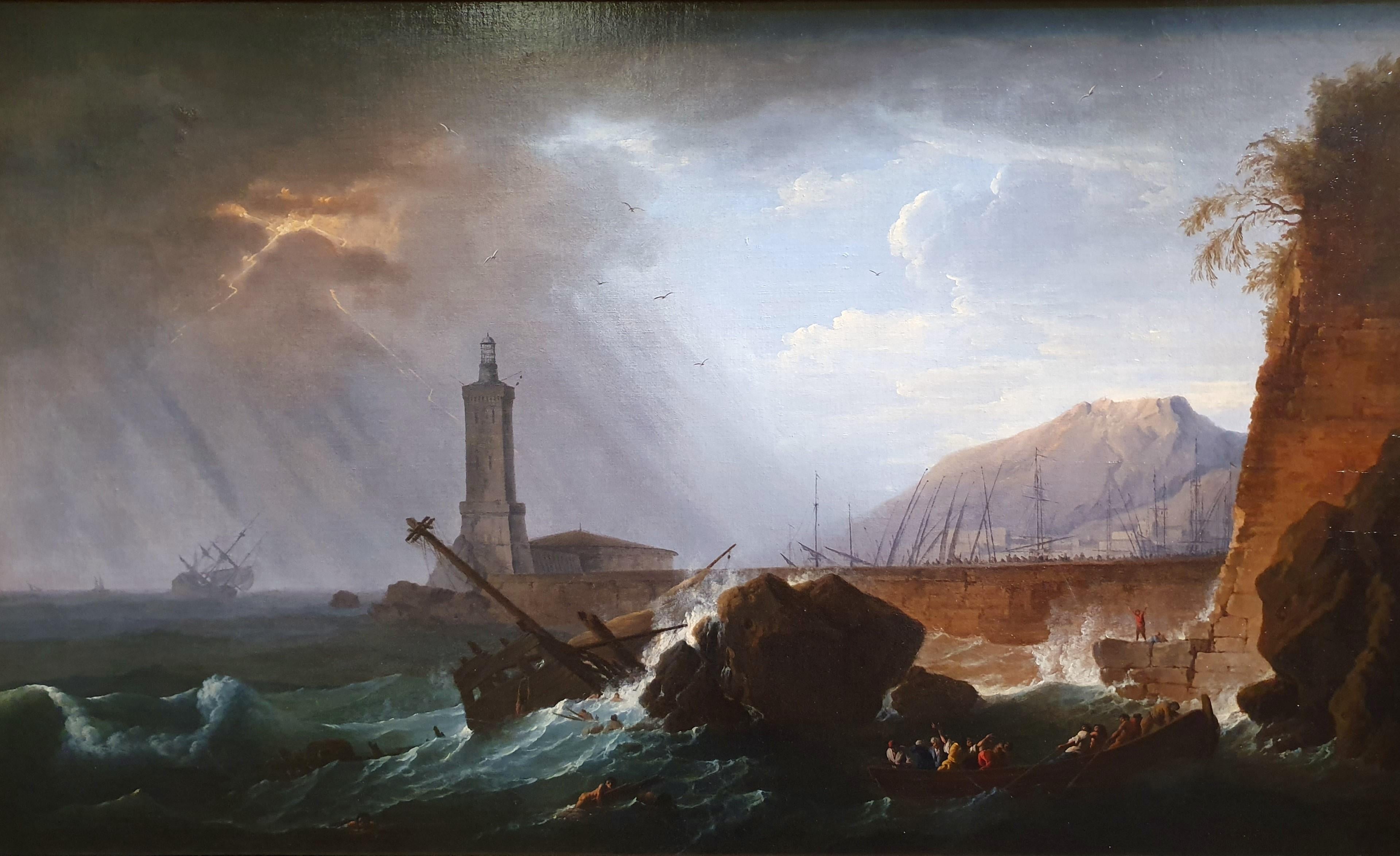 L'arrivée de la tempête, une peinture de l'école de Claude-Joseph Vernet  en vente 12