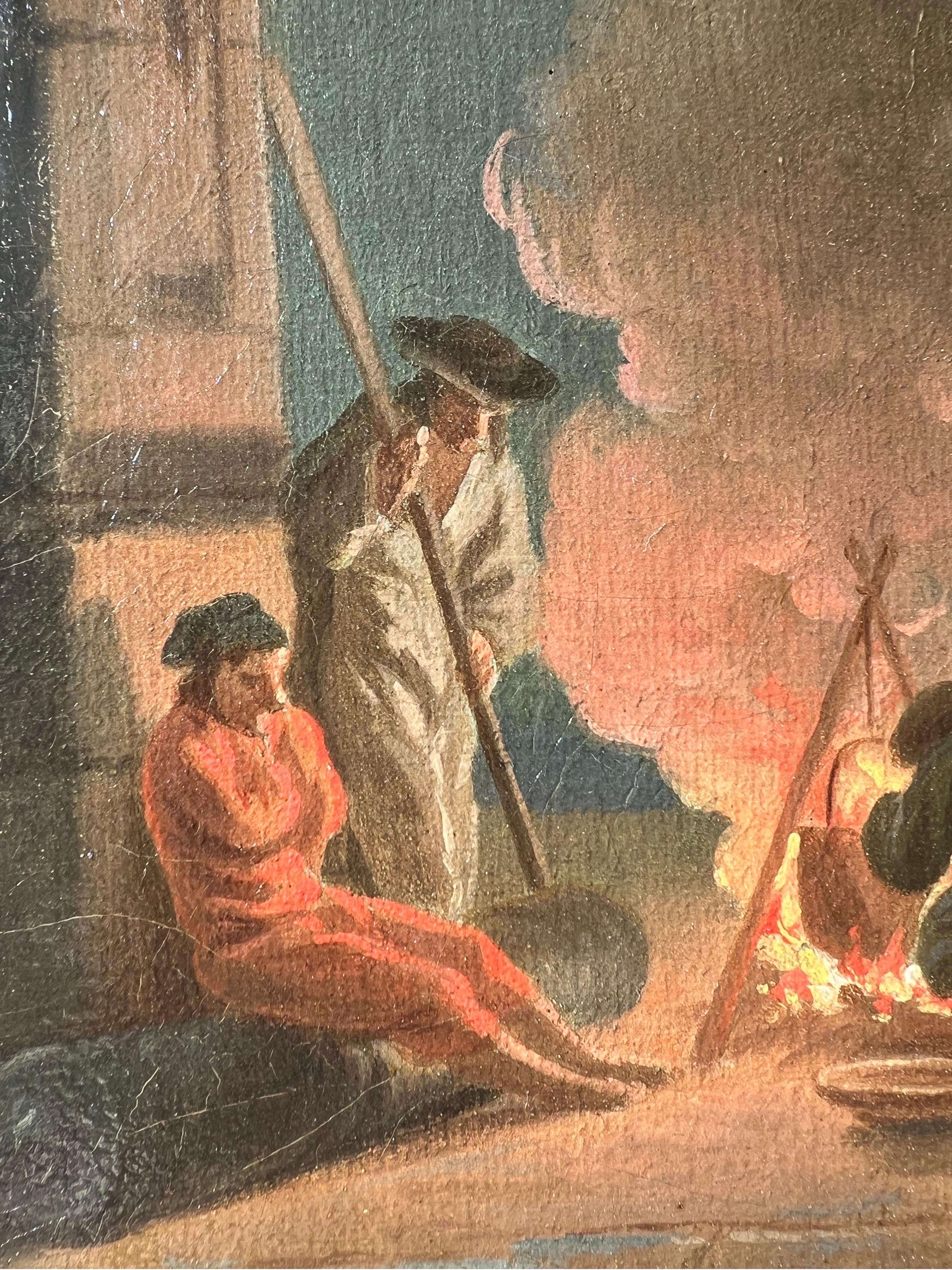 Französisches Mondbeleuchtetes Hafengemälde des 18. Jahrhunderts – Herkunft Graf Brobrinsky 1
