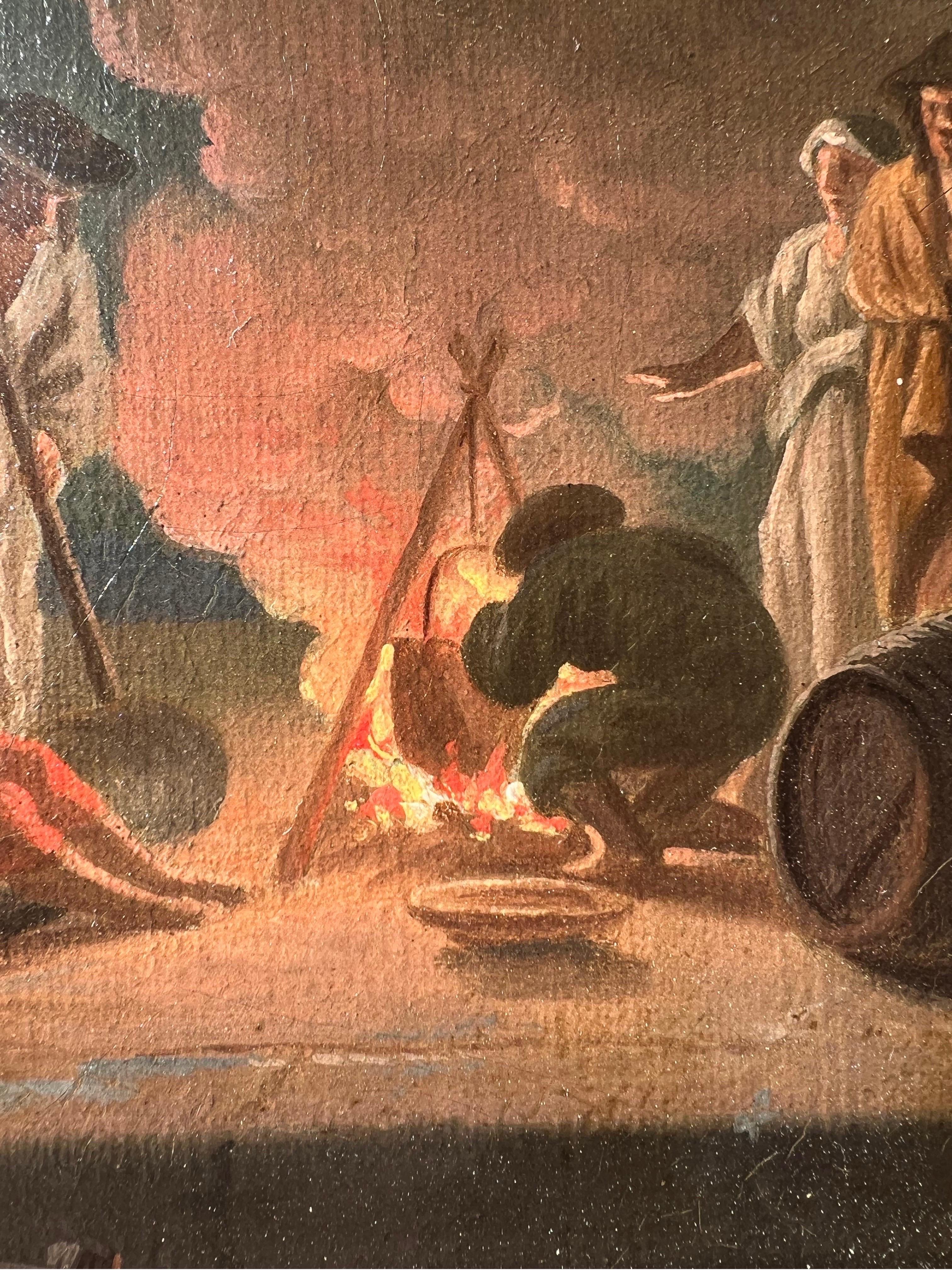 Französisches Mondbeleuchtetes Hafengemälde des 18. Jahrhunderts – Herkunft Graf Brobrinsky 3