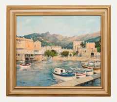 Claude Jousset (né en 1935) - Huile encadrée du 20e siècle, Petit Port en Italie