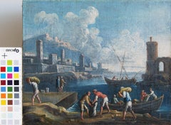 Port. Oil on canvas. 22.7x27.1 cm. Signed on the reverse