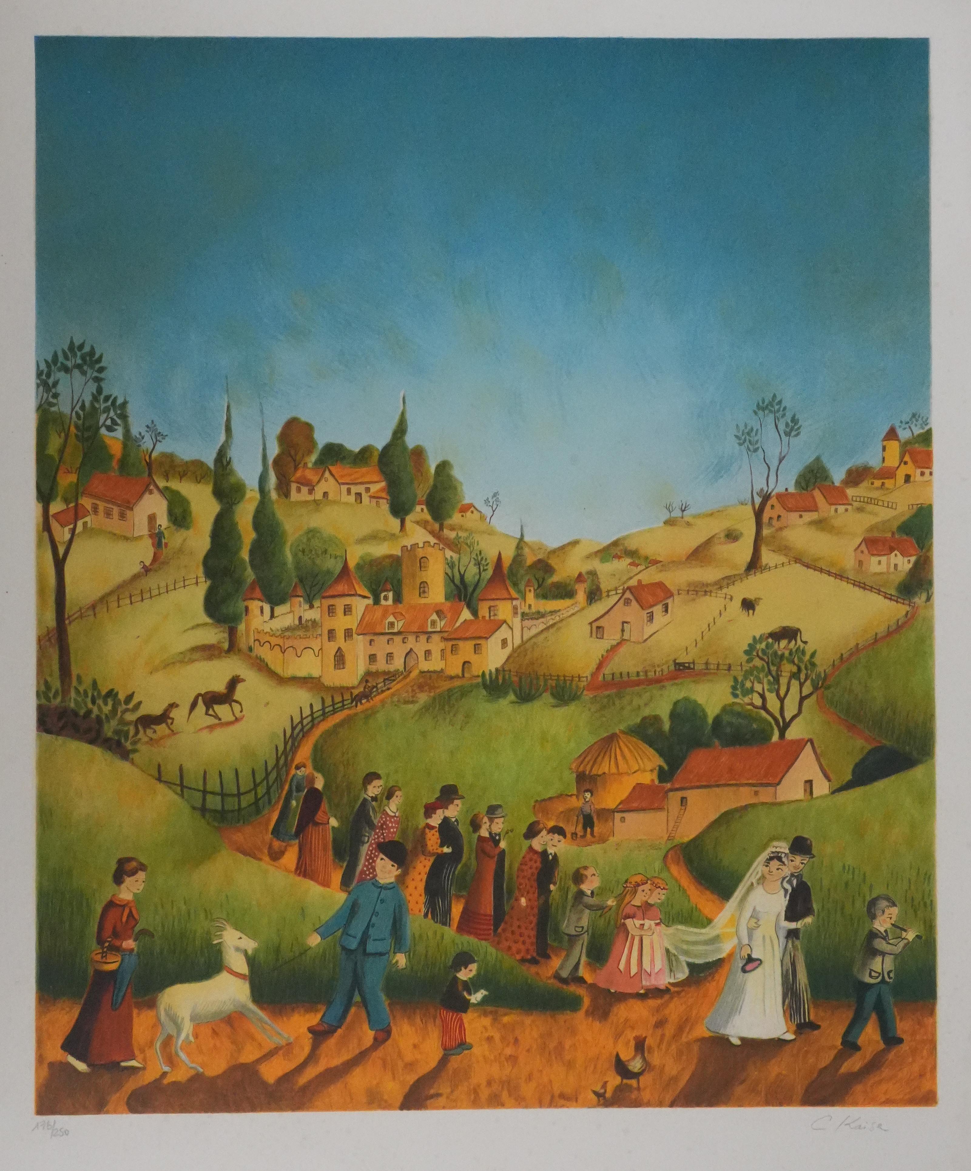 The Wedding Day - Original Handsigned Lithograph - Print by Claude Kaiser