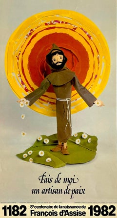 Claude Lafortune, 8° centenario della nascita di Francesco d'Assisi, poster raro