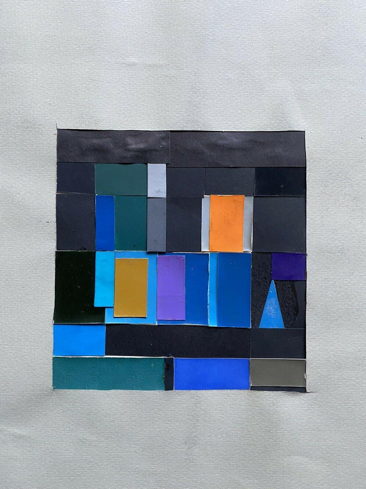 20th Century Claude Lagouche, Orignal 1970's French Cubist Abstract Collage Work For Sale