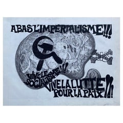 Claude Lagouche Orignal 1970's French Psychedelic Poster Painting