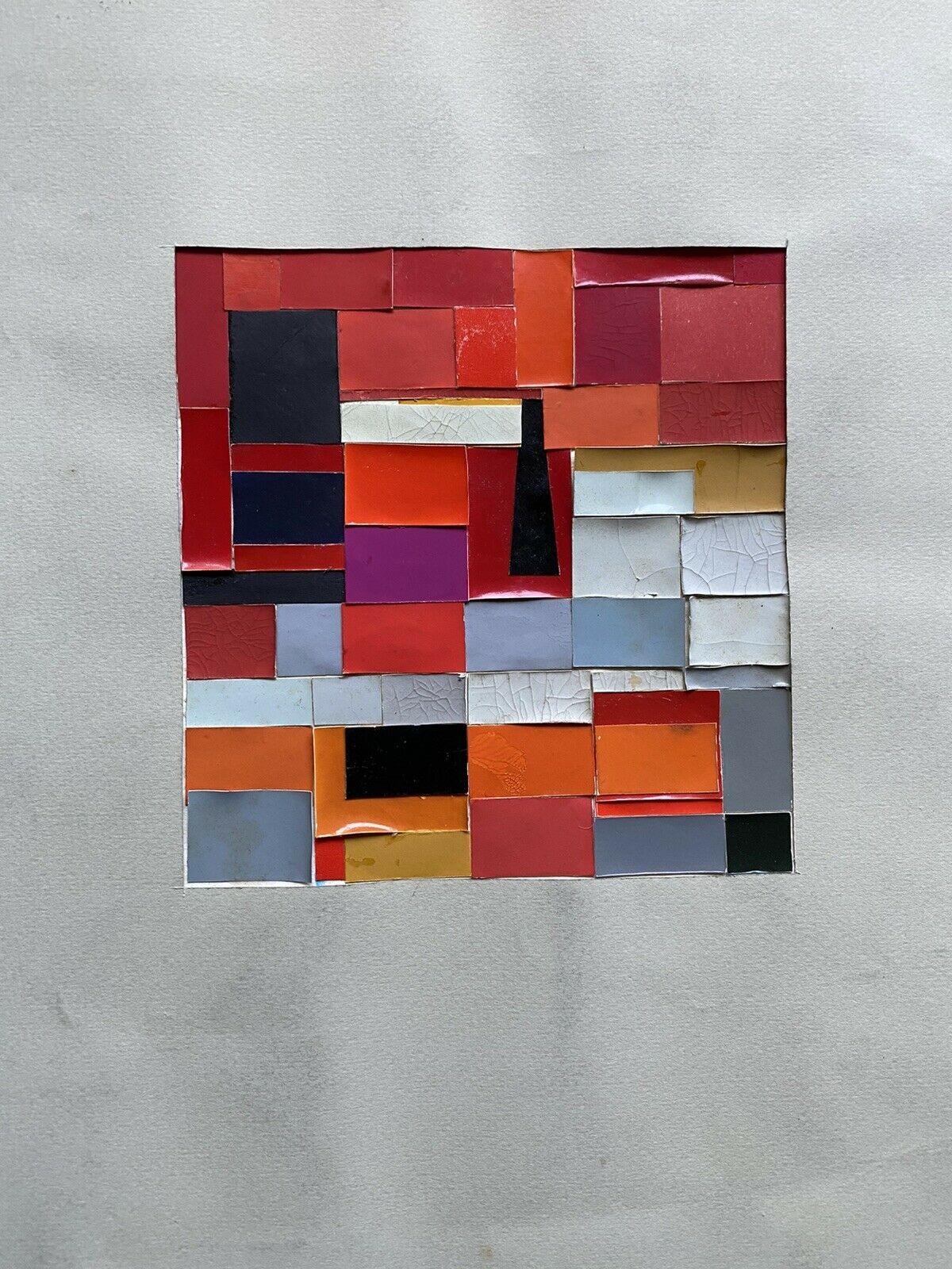 CLAUDE LAGOUCHE (1943-2020) ORIGNAL 1970'S FRENCH CUBIST ABSTRACT COLLAGE WORK - Painting by Claude Lagouche