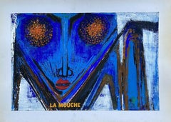 CLAUDE LAGOUCHE (1943-2020) ORIGNAL 1970'S FRENCH PSYCHEDELIC ABSTRACT PAINTING