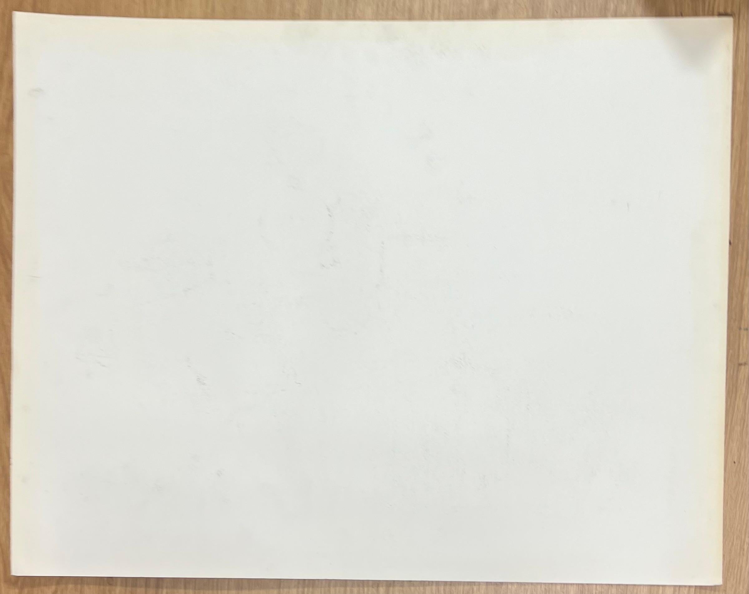 Disegno geometrico astratto francese originale degli anni '70 - Abstract Painting Grigio di Claude Lagouche