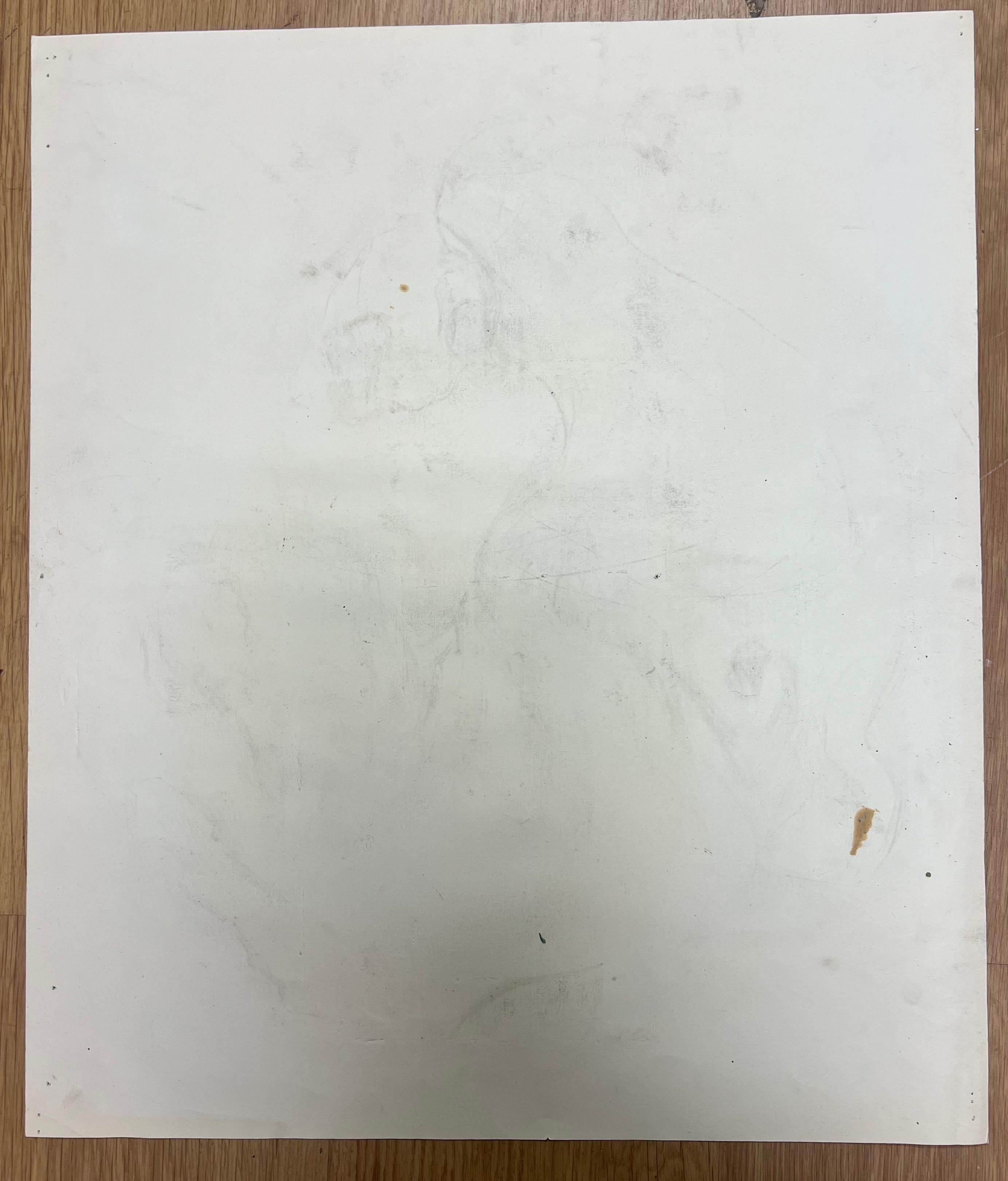 Original 1970'S French Abstract Painting Study of Draped Forms For Sale 1